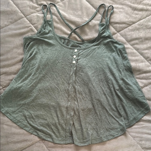 SHEIN Tops - SHEIN Green Strappy Tank Top